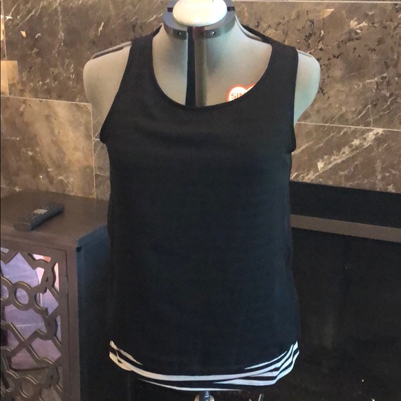 Bar III Mixed Media Sleeveless Top Medium - Picture 2 of 5